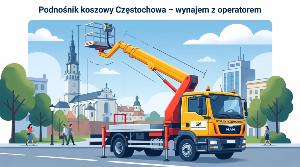 podnosnik koszowy czestochowa Podnośnik koszowy Częstochowa – wynajem z operatorem | Podnośnikowo.pl